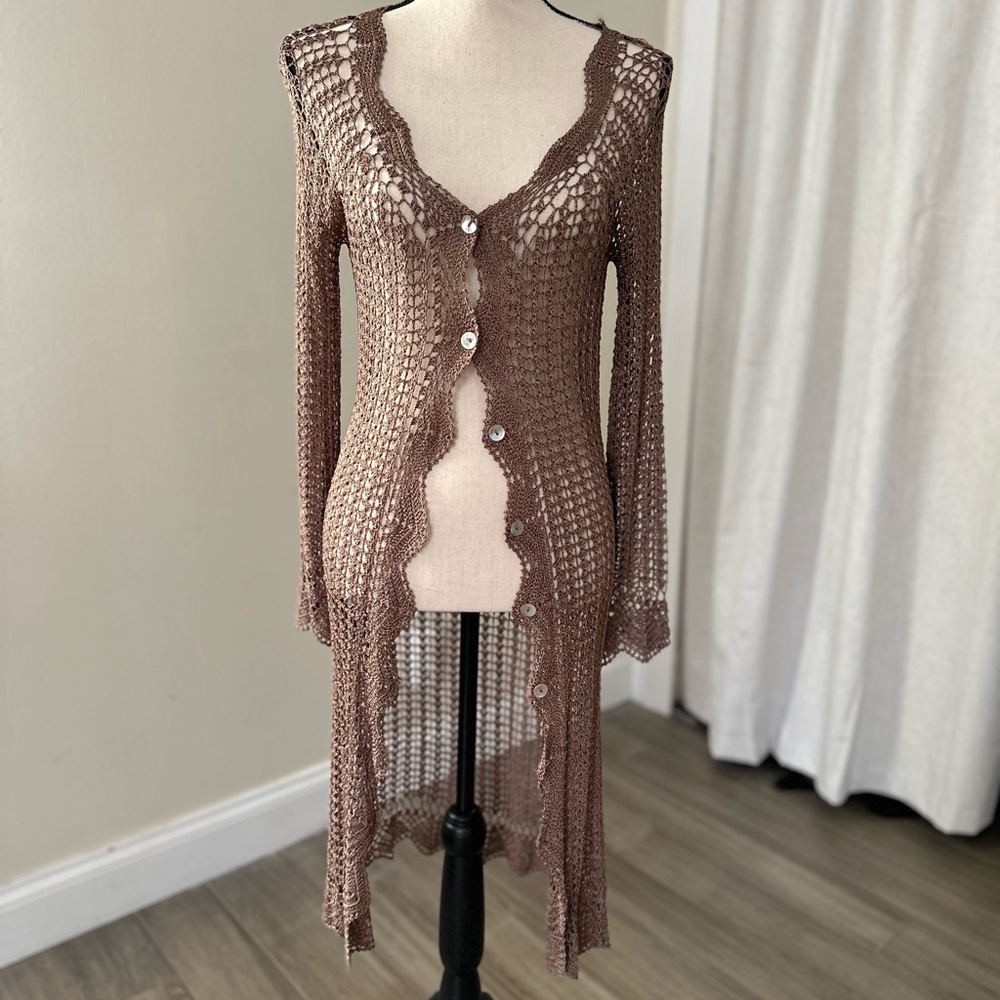 2000’s BCBG hand-crocheted duster